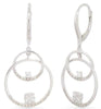 .47CT DIAMOND 14KT WHITE GOLD CLASSIC DOUBLE CIRCULAR LOVE KNOT FLORAL EARRINGS