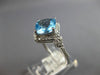 3.6CT DIAMOND & AAA BLUE TOPAZ 14KT WHITE GOLD 3D FILIGREE HALO ENGAGEMENT RING