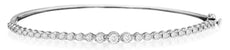 .60CT DIAMOND 14K WHITE GOLD ROUND GRADUATING SEMI ETERNITY CUFF BANGLE BRACELET