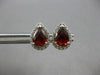 2.41CT DIAMOND & AAA GARNET 14K WHITE GOLD PEAR SHAPE & ROUND HALO STUD EARRINGS