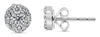 .49CT DIAMOND 14KT WHITE GOLD 3D ROUND CLASSIC SOLITAIRE FLORAL STUD EARRINGS