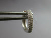 ESTATE .15CT DIAMOND 14KT WHITE GOLD 2 ROW SQUARE ROUND HUGGIE HANGING EARRINGS