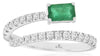 .98CT DIAMOND & AAA EMERALD 14K WHITE GOLD 3D ROUND SQUARE CRISS CROSS LOVE RING