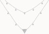 .39CT DIAMOND 14KT WHITE GOLD TRIANGULAR DOUBLE STAND BY THE YARD LOVE NECKLACE