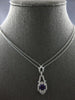 1.04CT DIAMOND & AAA AMETHYST 14KT WHITE GOLD 3D CUSHION & ROUND LARIAT NECKLACE