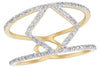 ESTATE .26CT DIAMOND 14KT YELLOW GOLD CLASSIC 2 ROW GEOMETRICAL SQUARE FUN RING