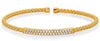 ESTATE .45CT DIAMOND 14KT 2 TONE GOLD 2 ROW PAVE WOVEN FLEXIBLE BANGLE BRACELET