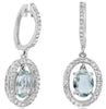 2.25CT DIAMOND & AAA GREEN AMETHYST 14K WHITE GOLD OVAL & ROUND HANGING EARRINGS
