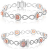 2.83CT WHITE & PINK DIAMOND 18KT WHITE & ROSE GOLD MULTI SHAPE & ROUND BRACELET
