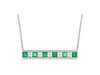 1.40CT DIAMOND & AAA EMERALD 14KT WHITE GOLD ROUND & PRINCESS BAR LOVE NECKLACE