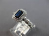 .90CT DIAMOND & AAA SAPPHIRE 14KT WHITE GOLD EMERALD CUT & ROUND ENGAGEMENT RING