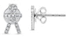 ESTATE .09CT DIAMOND 14KT WHITE GOLD 3D ROUND BOY FIGURE STUD EARRINGS
