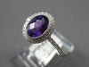 1.39CT DIAMOND & AAA AMETHYST 14KT WHITE GOLD 3D OVAL & ROUND FILIGREE LOVE RING