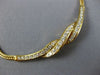 ESTATE LARGE 1.86CT DIAMOND 18K YELLOW GOLD 3 ROW DOUBLE SWIRL V SHAPE NECKLACE
