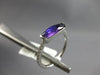 ESTATE 1.31CT DIAMOND & AAA AMETHYST 14KT WHITE GOLD 3D CLASSIC BAR RING