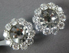 ESTATE LARGE 1.46CT DIAMOND 18KT WHITE GOLD 3D CLASSIC ROUND EARRING JACKETS