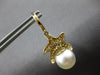 LARGE 1.14CT DIAMOND & AAA SOUTH SEA PEARL 14K YELLOW GOLD STARFISH FUN EARRINGS