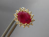 3.41CT DIAMOND & AAA RUBY 14KT YELLOW GOLD 3D OVAL & ROUND STUD EARRINGS #27568