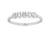 ESTATE .16CT DIAMOND 14KT WHITE GOLD 3D ROUND & BAGUETTE 1 ROW FUN RING
