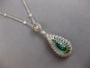 CERTIFIED LARGE 11.68CT DIAMOND & AAA COLUMBIAN EMERALD 18KT WHITE GOLD PENDANT