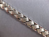 ESTATE 14KT WHITE GOLD 3D CLASSIC MATTE & SHINY CRISS CROSS FUN BRACELET