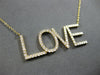 ESTATE LARGE & LONG .64CT DIAMOND 18KT YELLOW GOLD 3D CLASSIC LOVE NECKLACE