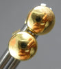 ESTATE 14KT YELLOW GOLD CLASSIC 3D ROUND FLAT FUN STUD EARRINGS #27589