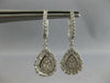 LARGE 1.10CT DIAMOND 14KT WHITE GOLD ROUND & BAGUETTE BALLERINA EARRINGS #27690