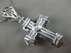 MASSIVE 1.30CT DIAMOND 14KT WHITE GOLD 3D FILIGREE CROSS PENDANT & CHAIN #27657