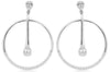 ESTATE .50CT DIAMOND 14KT WHITE GOLD 3D CIRCULAR TEAR DROP FUN HANGING EARRINGS