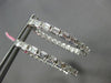 EXTRA LARGE 2.95CT DIAMOND 18K WHITE GOLD ROUND & BAGUETTE HOOP HANGING EARRINGS