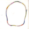 ESTATE 23.81CT AAA SAPPHIRE 18KT WHITE GOLD 3D CLASSIC RAINBOW TENNIS NECKLACE