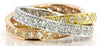 ESTATE 1.84CT DIAMOND 18KT TRI COLOR GOLD 3D ROUND ETERNITY TRINITY LOVE RING
