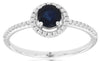 0.69CT DIAMOND & AAA SAPPHIRE 14KT WHITE GOLD ROUND CLASSIC HALO ENGAGEMENT RING