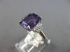 1.92CT DIAMOND & AAA AMETHYST 14K WHITE GOLD EMERALD CUT & ROUND ENGAGEMENT RING