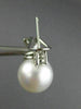 ESTATE LARGE .26CT DIAMOND & AAA SOUTH SEA PEARL 14K WHITE GOLD CLIP ON EARRINGS
