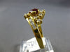 ANTIQUE .96CT DIAMOND & AAA PIGEON BLOOD RUBY 18KT YELLOW GOLD FLORAL LOVE RING