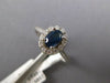 1.03CT DIAMOND & AAA SAPPHIRE 14KT WHITE GOLD 3D OVAL & ROUND FLOWER LOVE RING