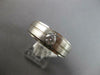 ESTATE WIDE .44CT DIAMOND 14KT WHITE GOLD 3D SOLITAIRE MATTE & SHINY MENS RING