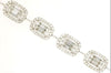 3.31CT DIAMOND 14KT WHITE GOLD ROUND & BAGUETTE HALO BY THE YARD TENNIS BRACELET
