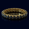 2.53CT BLACK DIAMOND 14KT YELLOW GOLD 3D ROUND ETERNITY WEDDING ANNIVERSARY RING