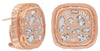 2.69CT DIAMOND & CRYSTAL 14KT ROSE GOLD MULTI SHAPE HAMMERED CIRCULAR EARRINGS