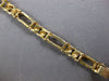 ESTATE LONG 14KT YELLOW GOLD 3D CLASSIC MATTE & SHINY FIGARO MENS BRACELET