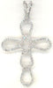 ESTATE .44CT DIAMOND 14KT WHITE GOLD 3D CLASSIC LOVE KNOT CROSS FLOATING PENDANT