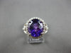 4.88CT DIAMOND & AAA AMETHYST 14KT WHITE GOLD OVAL & ROUND HALO ENGAGEMENT RING