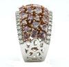 ESTATE LARGE 5.17CT WHITE & PINK DIAMOND 18KT WHITE & ROSE GOLD ANNIVERSARY RING