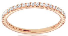 .34CT DIAMOND 14KT ROSE GOLD 3D CLASSIC ROUND ETERNITY WEDDING ANNIVERSARY RING