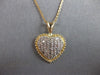 .48CT DIAMOND 14KT 2 TONE GOLD 3D ROUND PAVE HEART LOVE FLOATING PENDANT #27755