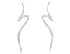 .68CT DIAMOND 14KT WHITE GOLD ELONGATED ZIG ZAG DOUBLE WAVE FUN HANGING EARRINGS