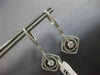 ESTATE 1.07CT DIAMOND 14K WHITE GOLD ROUND SOLITAIRE SQUARE FUN HANGING EARRINGS